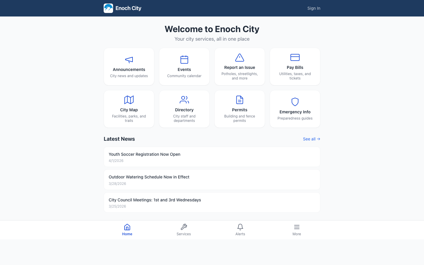 Enoch City Services screenshot